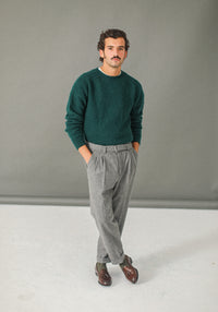 Pantalon Flanelle double pinces - Gris Clair